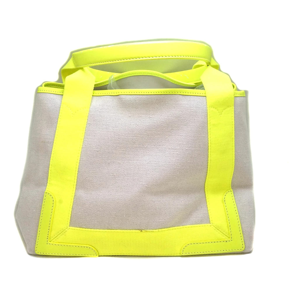 Balenciaga Blue Neon Yellow Bag Handbag Cabas Canvas Navy
